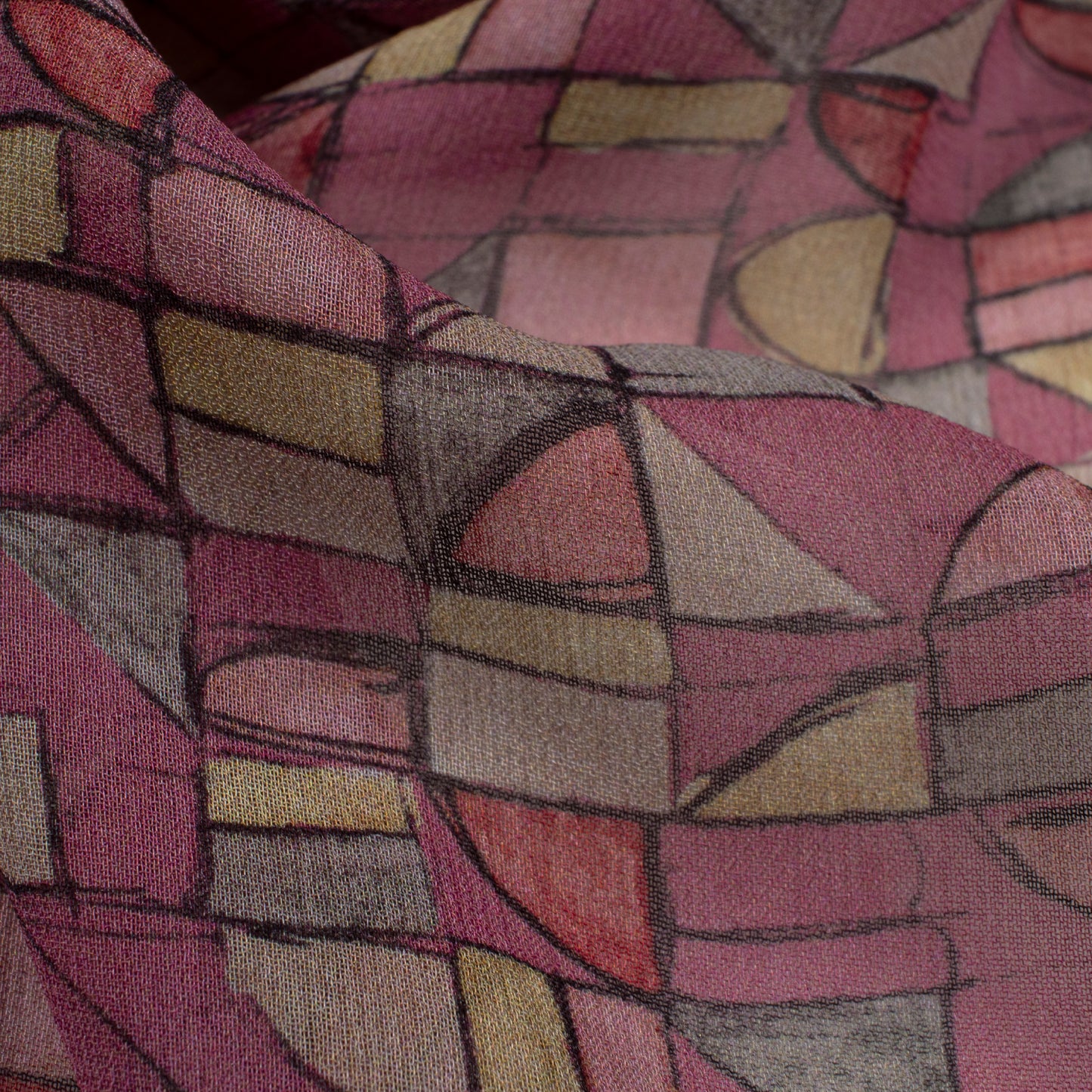 Multi-Color Geometric Digital Print Viscose Georgette Fabric