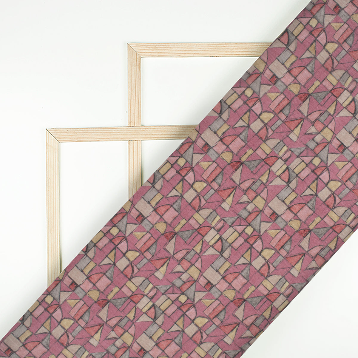 Multi-Color Geometric Digital Print Viscose Georgette Fabric