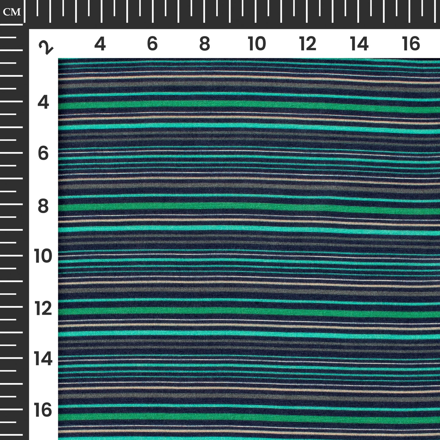 Navy Blue Stripes Digital Print Viscose Muslin Fabric