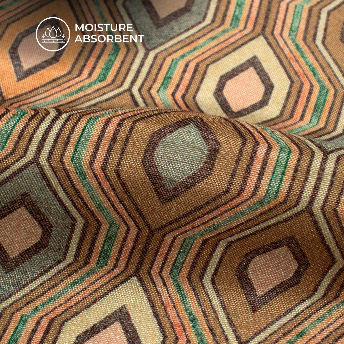 Multi-Color Geometric Digital Print Viscose Muslin Fabric