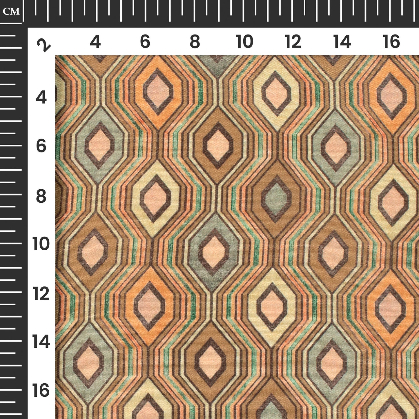 Multi-Color Geometric Digital Print Viscose Muslin Fabric