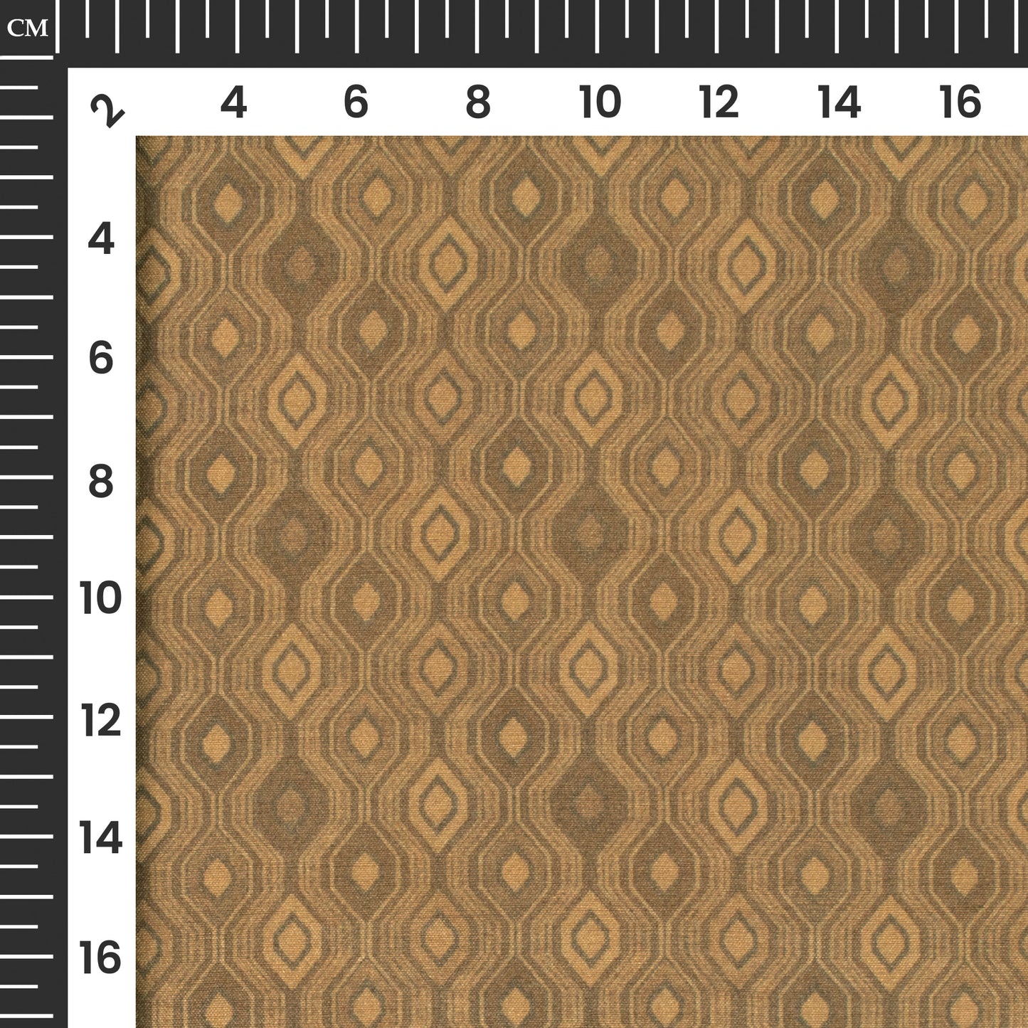 Camel Brown Geometric Digital Print Viscose Muslin Fabric