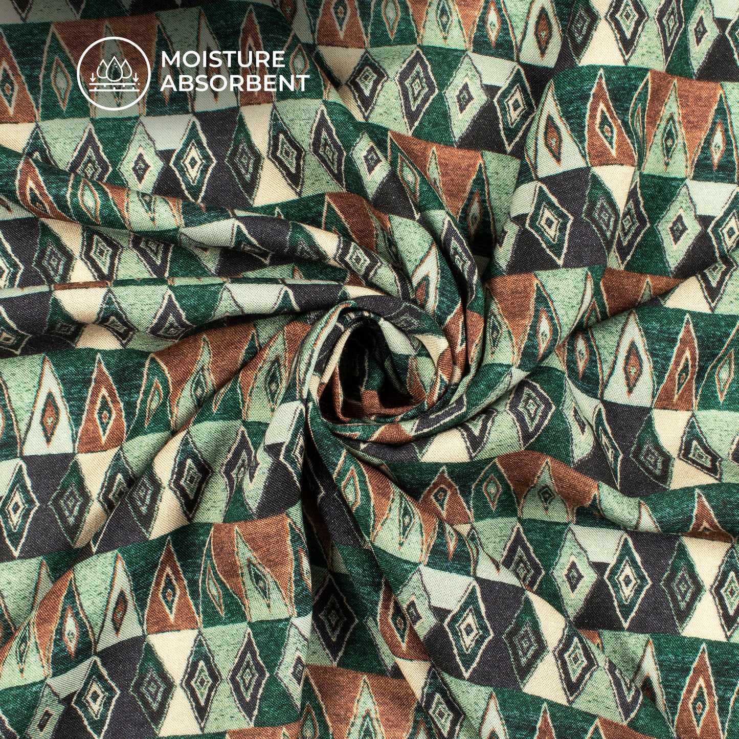 Modern Geometric Digital Print Viscose Rayon Fabric (Width 58 Inches)