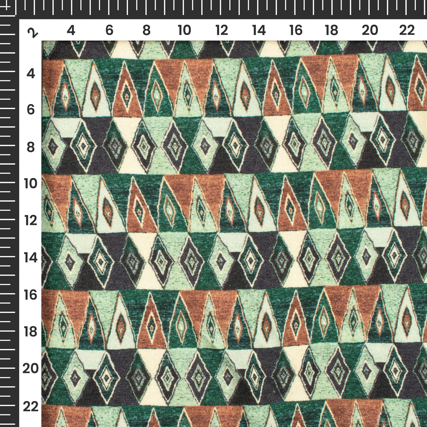 Modern Geometric Digital Print Viscose Rayon Fabric (Width 58 Inches)
