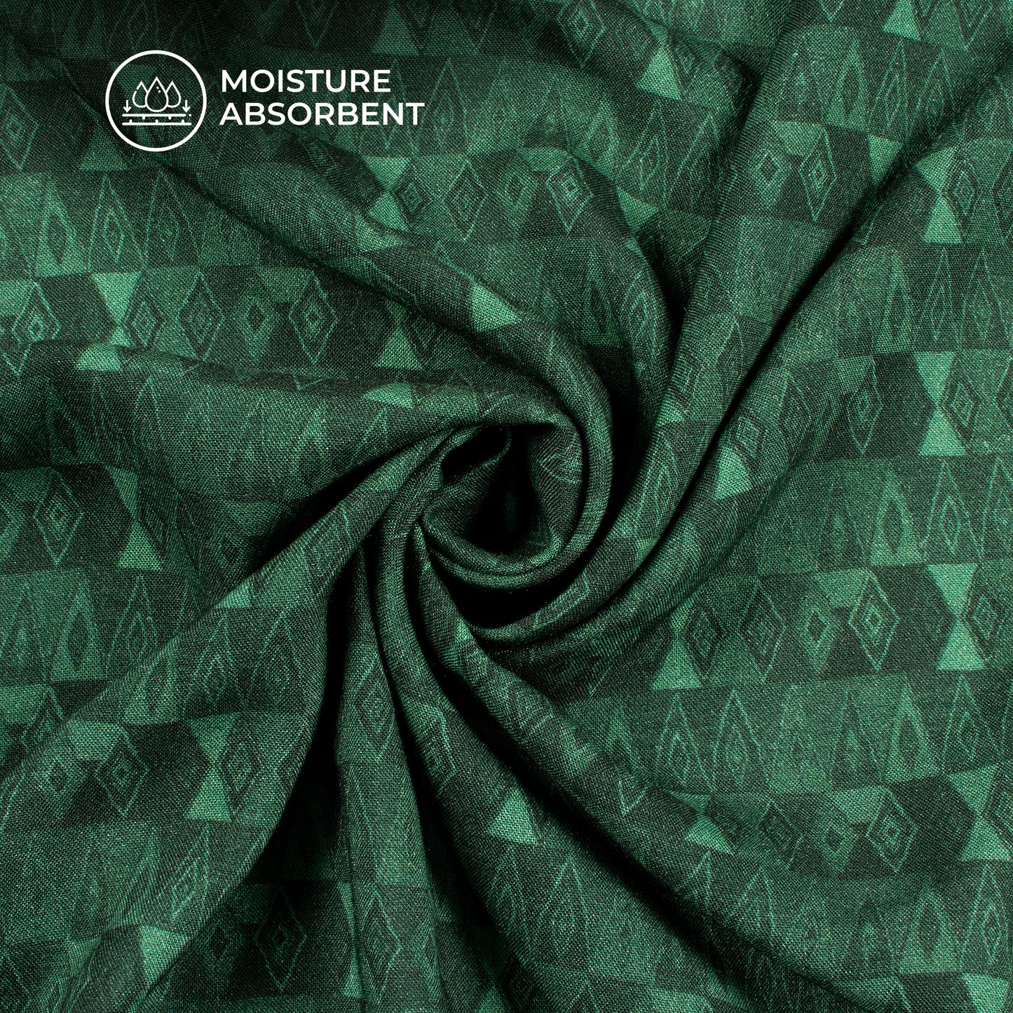 Castleton Green Geometric Digital Print Viscose Rayon Fabric (Width 58 Inches)
