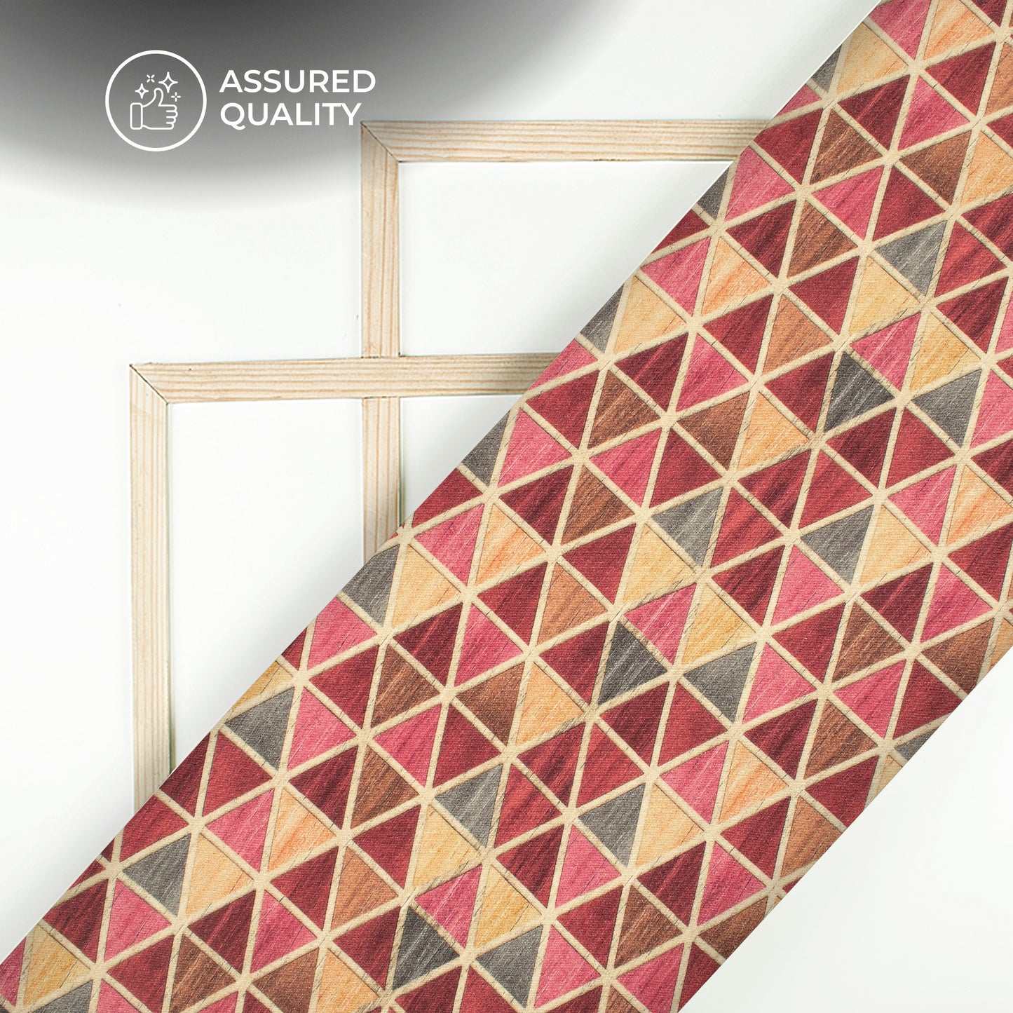Triangle Geometric Digital Print Viscose Rayon Fabric (Width 58 Inches)