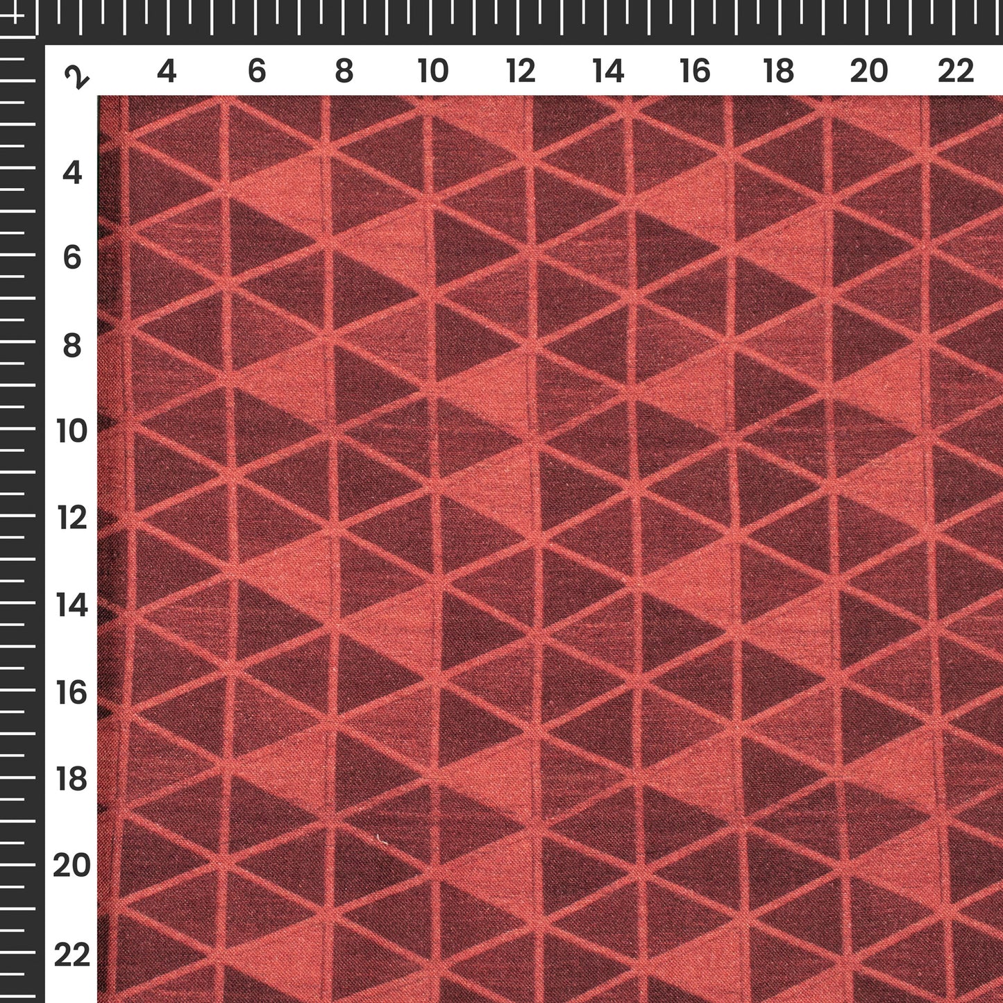 Rose Wood Geometric Digital Print Viscose Rayon Fabric (Width 58 Inches)