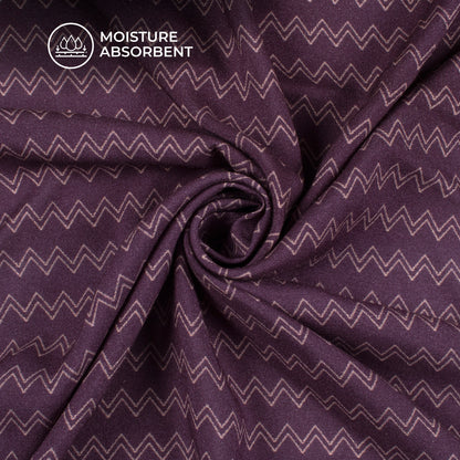 Zig Zag Geometric Digital Print Viscose Rayon Fabric (Width 58 Inches)