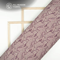 Heather Purple Paisley Digital Print Chiffon Satin Fabric