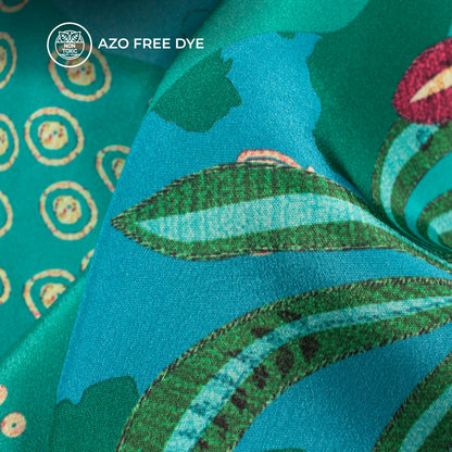 Multi-Color Floral Digital Print Crepe Silk Fabric