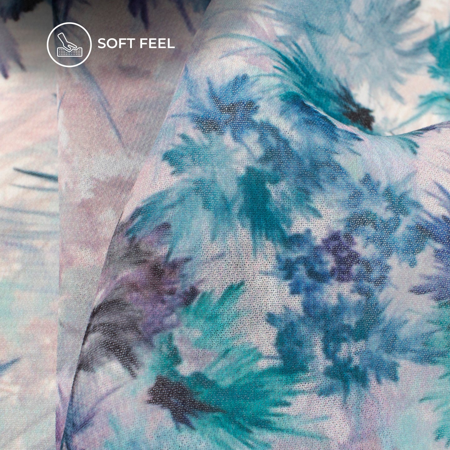 Multi-Color Floral Digital Print Lightweight Georgette Fabric