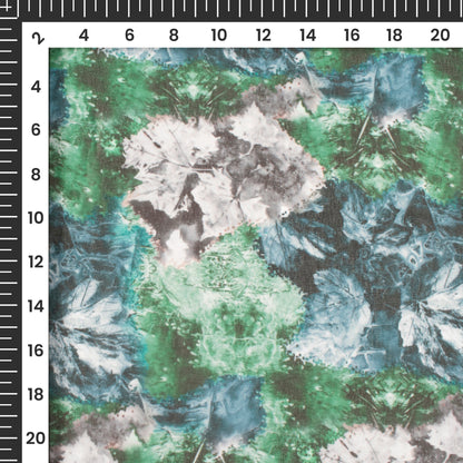 Kelly Green Floral Digital Print Lightweight Georgette Fabric