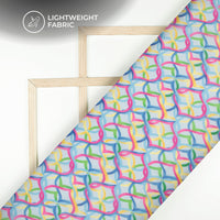 Multi-Color Geometrical Digital Print Organza Satin Fabric