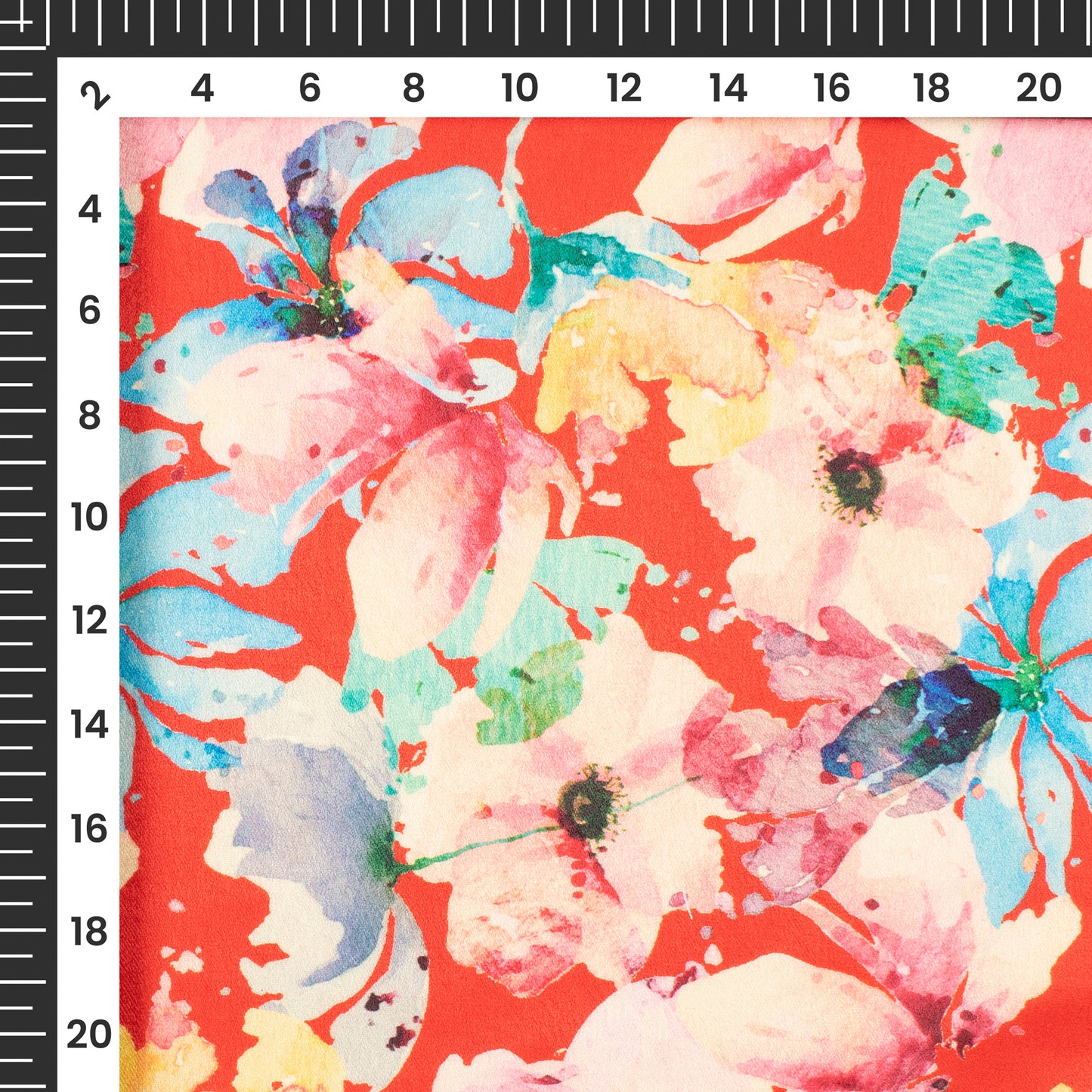 Enchanting Floral Digital Print Lush Satin Fabric