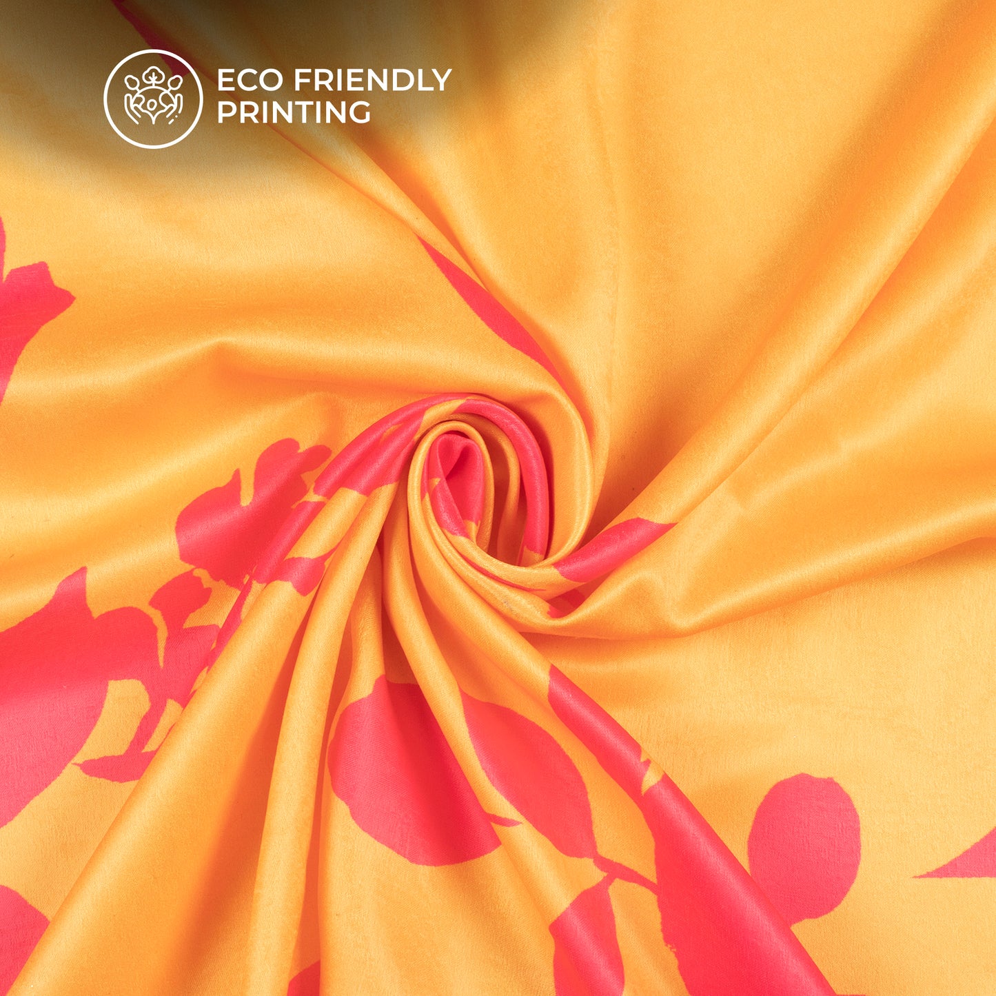 Charming Floral Digital Print Lush Satin Fabric