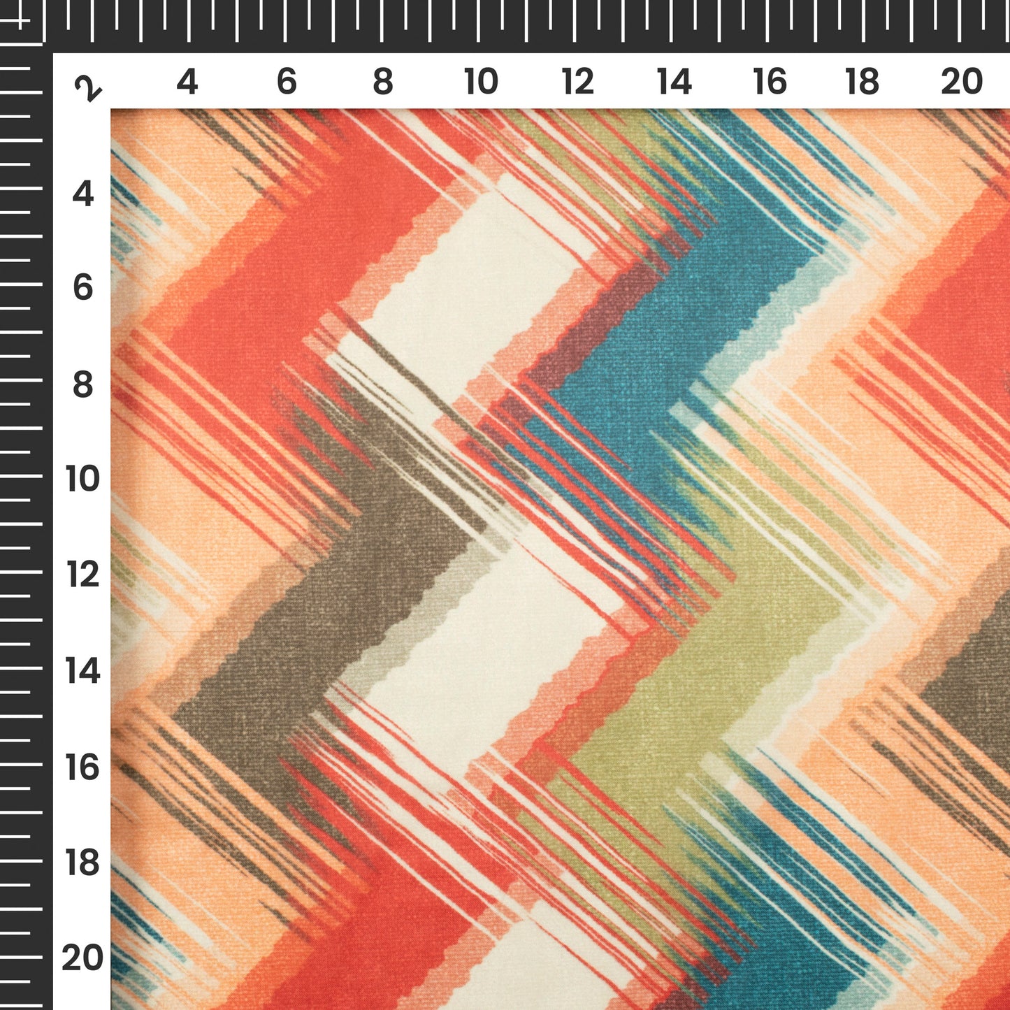 Colorful Chevron Digital Print Organza Satin Fabric