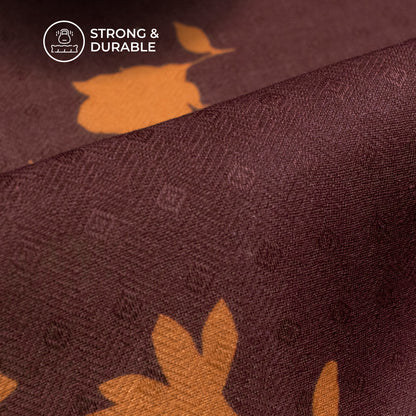 Hickory Brown Floral Digital Print Elegant Blend Pashmina Fabric