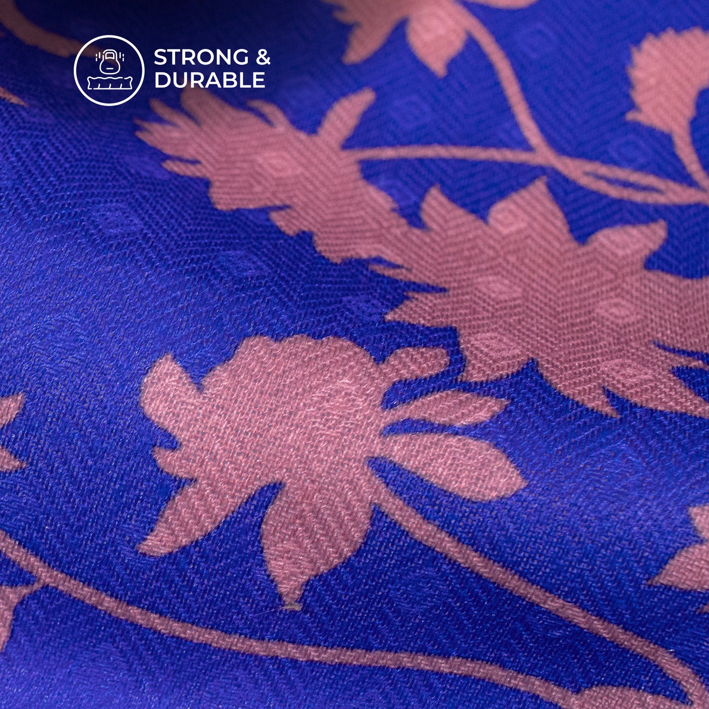 Royal Blue Floral Digital Print Elegant Blend Pashmina Fabric