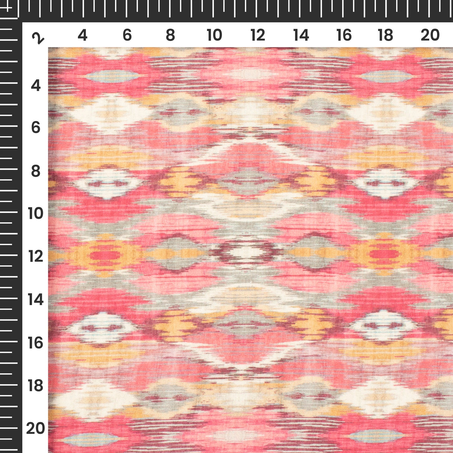 Watermelon Geometrical Digital Print Poly Cambric Fabric