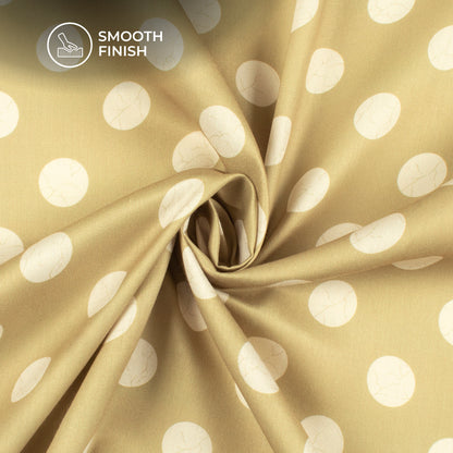 Sage Green Polka Dots Digital Print Poly Glazed Cotton Fabric