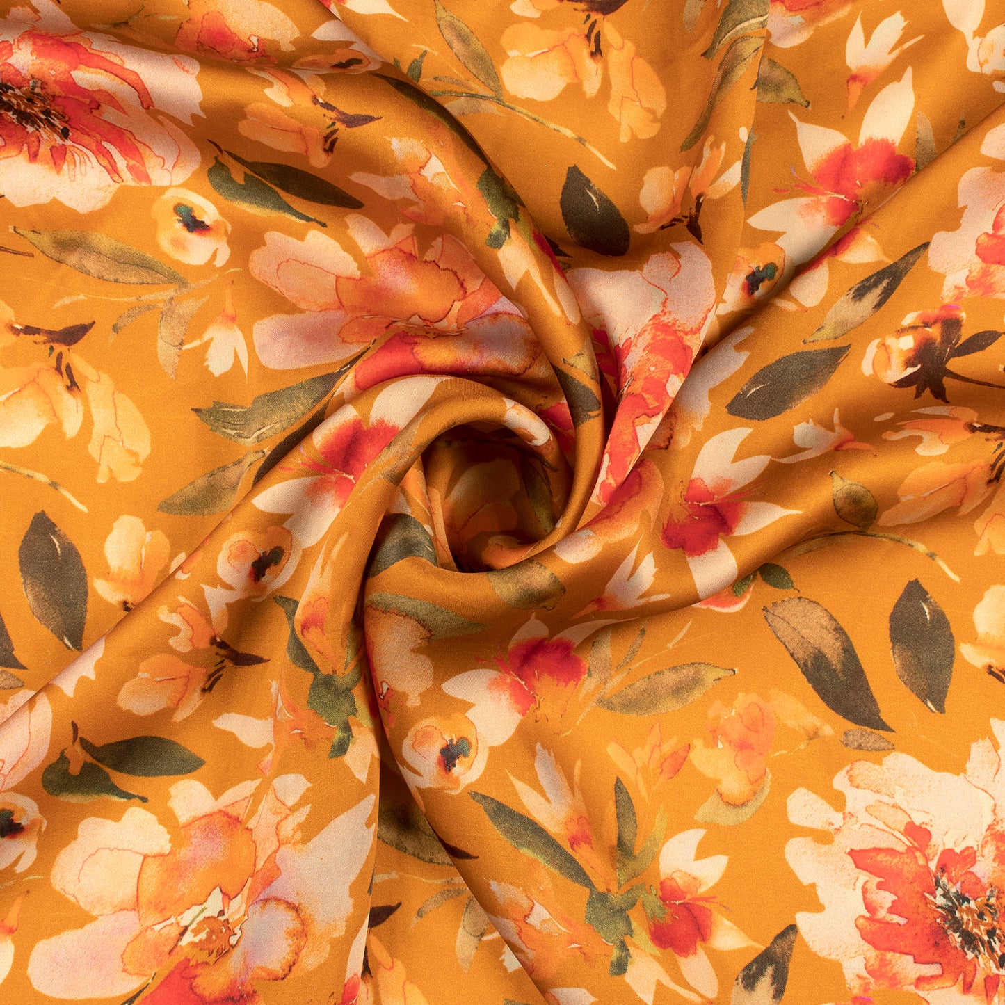 Flossy Floral Digital Print Assami Bemberg Satin Fabric