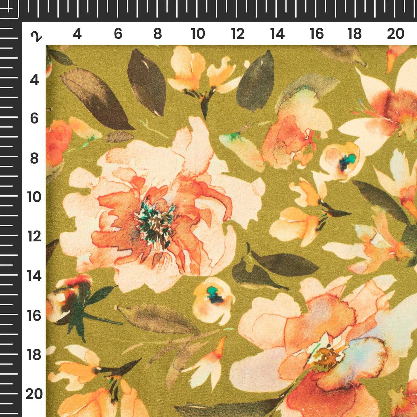 Blossom Floral Digital Print Assami Bemberg Satin Fabric
