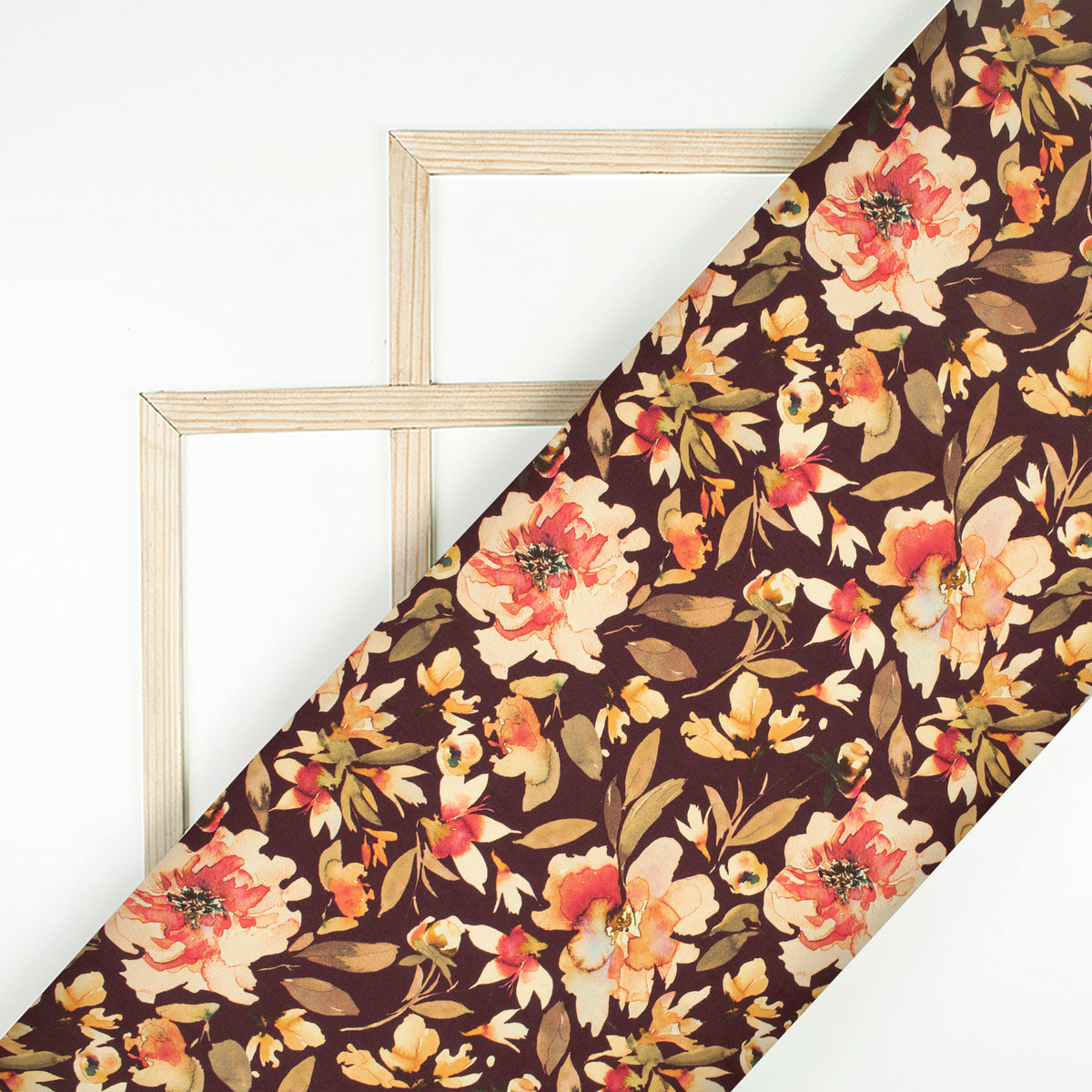 Stunning Floral Digital Print Assami Bemberg Satin Fabric