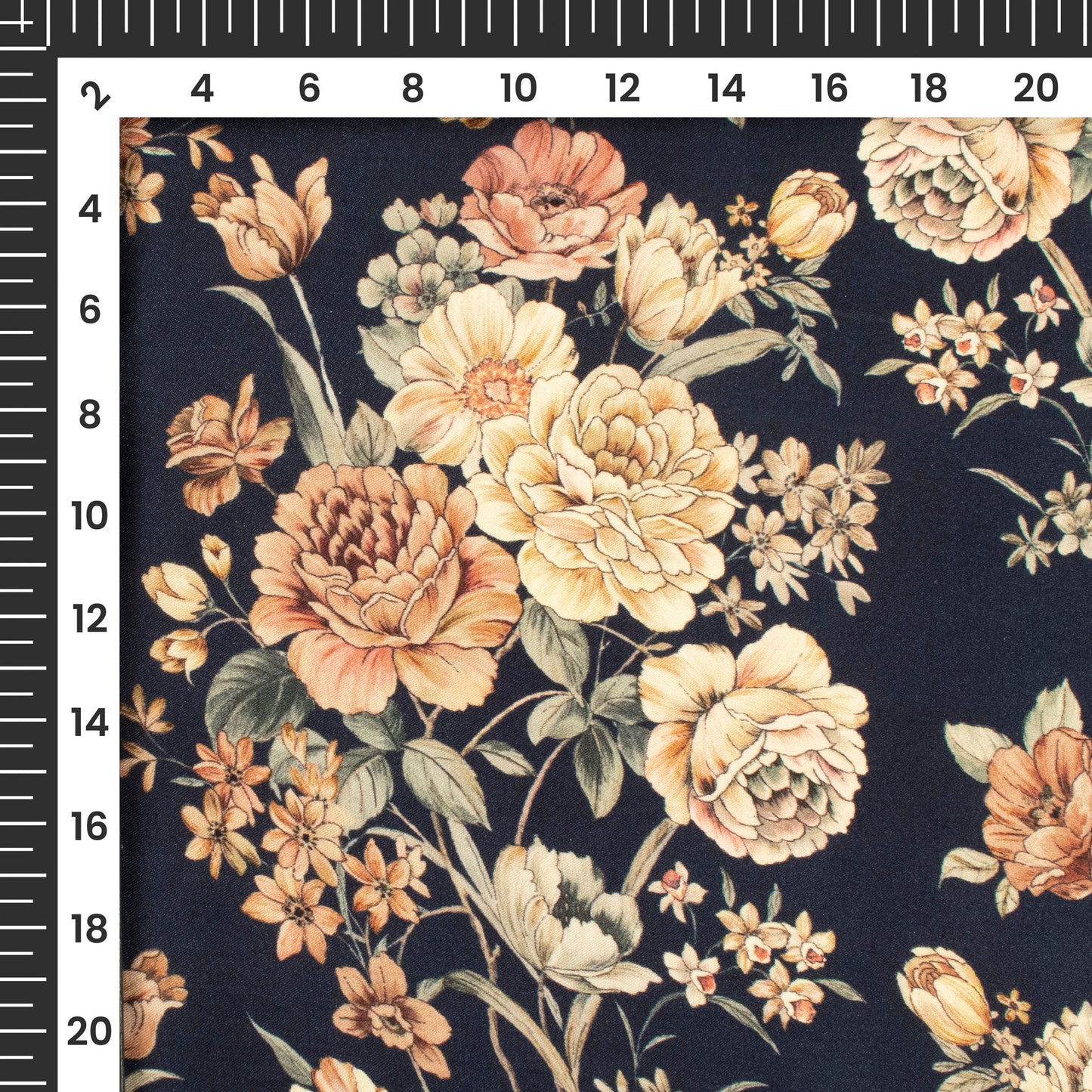 Lovely Floral Digital Print Assami Bemberg Satin Fabric