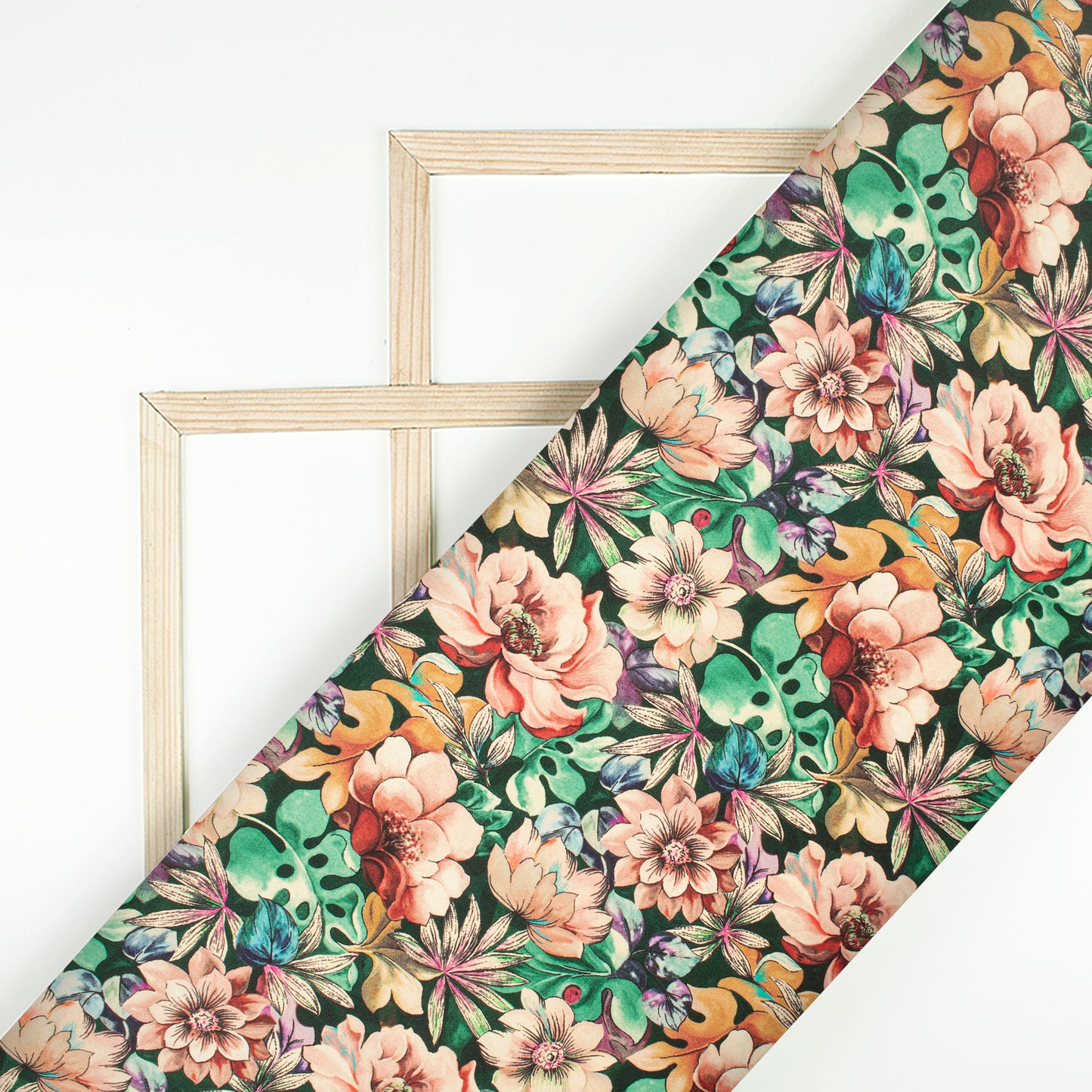 Pretty Floral Digital Print Assami Bemberg Satin Fabric
