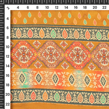Canary Yellow Floral Digital Print Cotton Cambric Fabric