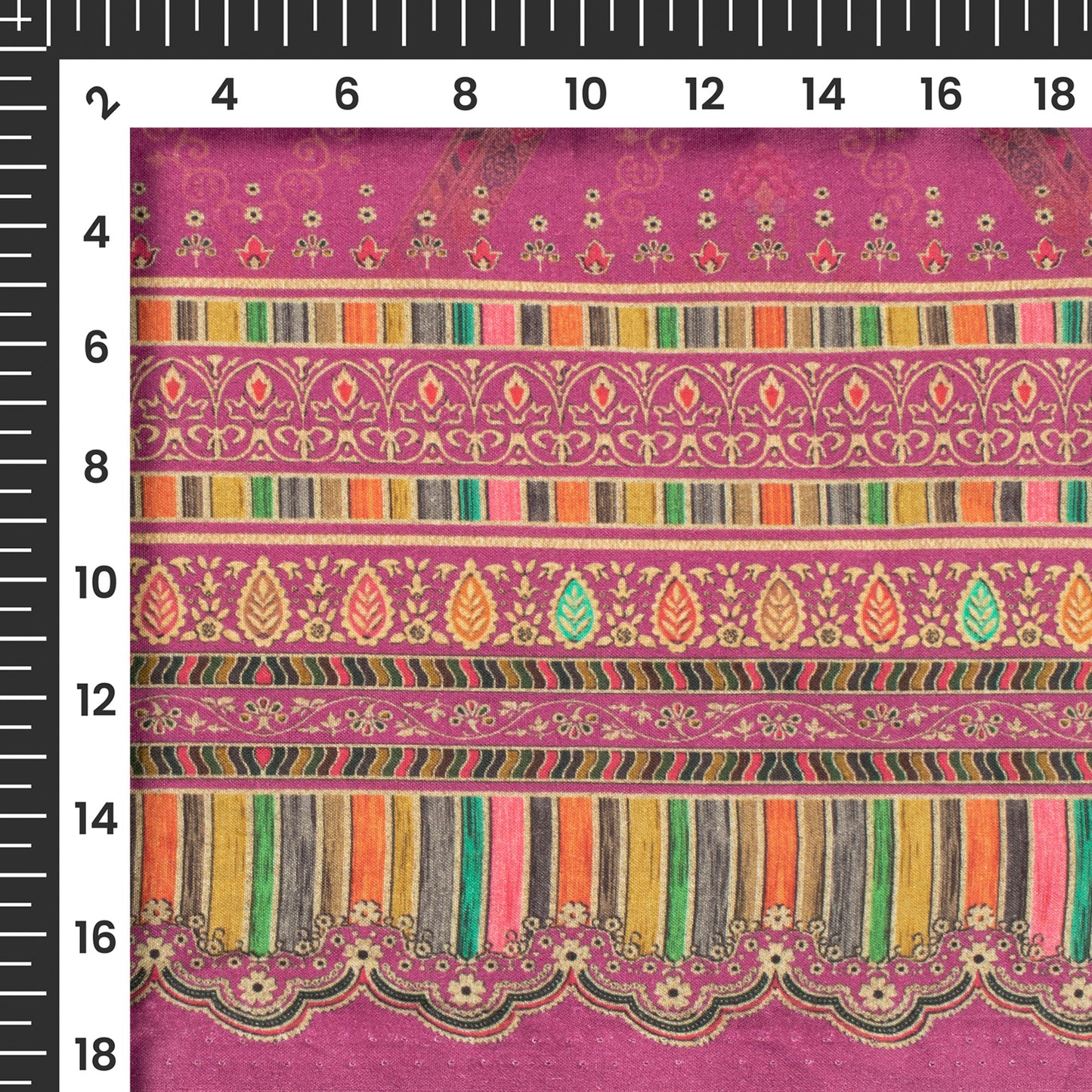 Purple Floral Digital Print Cotton Cambric Fabric