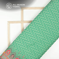 Emerald Green Bandhanii Digital Print Cotton Cambric Fabric