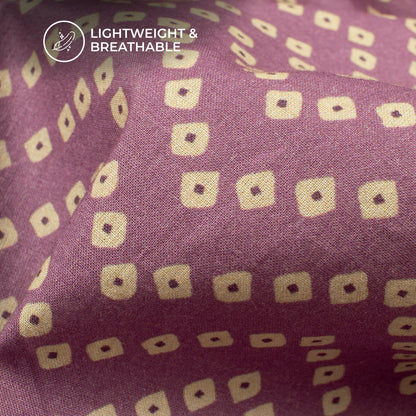 Periwinkle Purple Bandhanii Digital Print Cotton Cambric Fabric