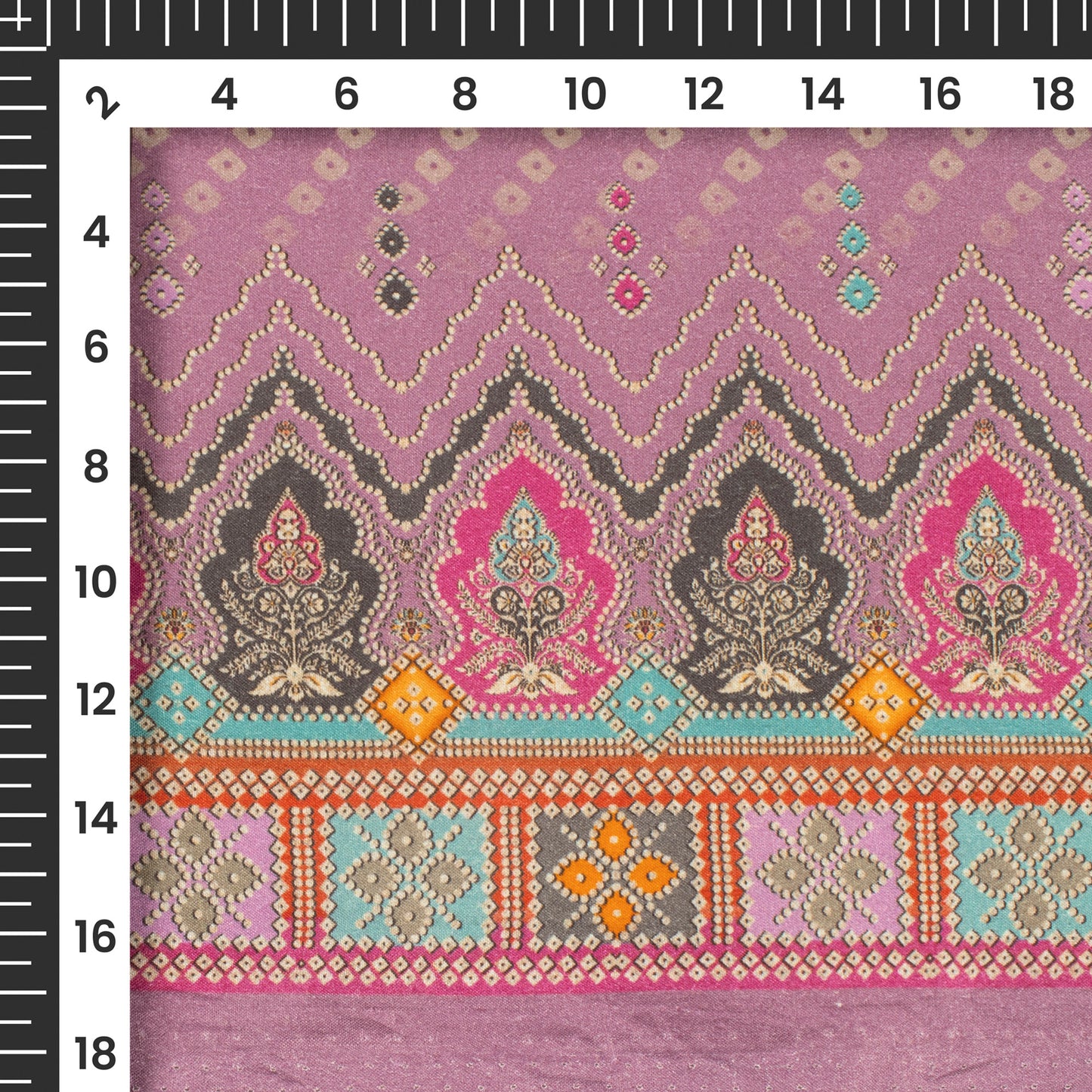 Periwinkle Purple Bandhani Digital Print Cotton Cambric Fabric