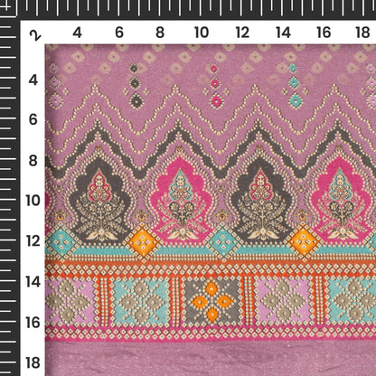 Periwinkle Purple Bandhanii Digital Print Cotton Cambric Fabric