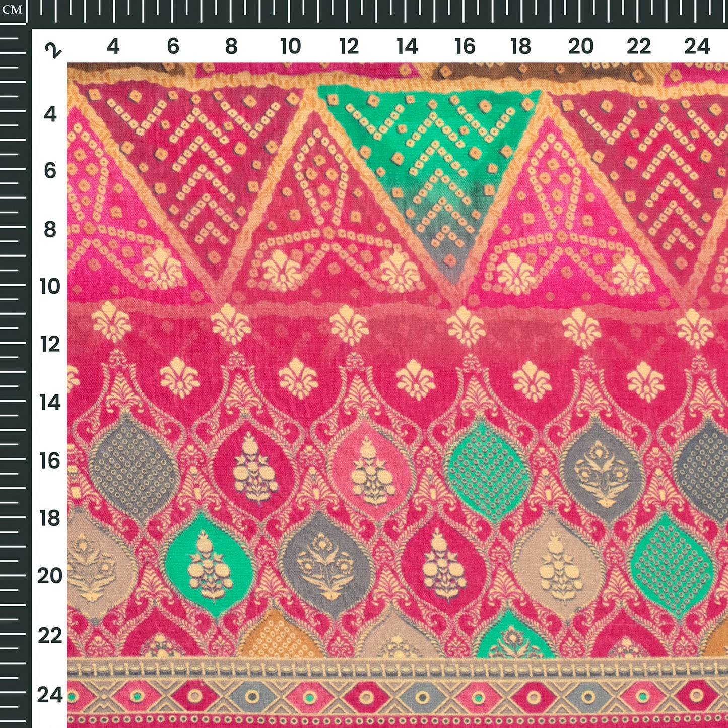 Seamless Bandhani Digital Print Cotton Mulmul  Lightweight Fabric