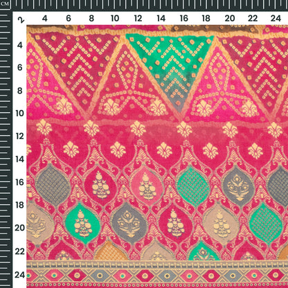 Seamless Bandhani Digital Print Cotton Mulmul  Lightweight Fabric