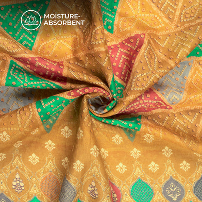 DesiCore Drop - Seamless Bandhani Digital Print Cotton Mulmul, Just In