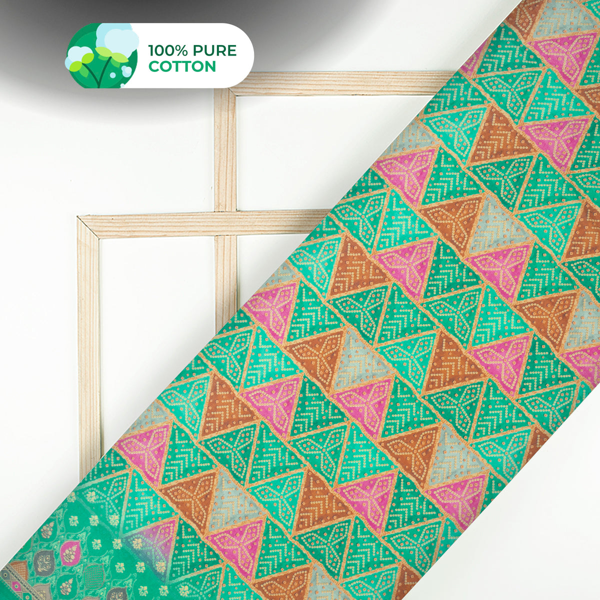 Seamless Bandhani Edit Digital Print Mulmul Cotton Fabric, Limited Release