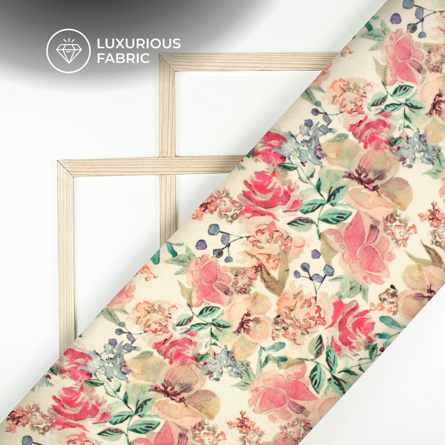 Enchanting Floral Digital Print Premium Velvet Fabric