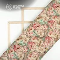 Trendy Floral Digital Print Premium Velvet Fabric