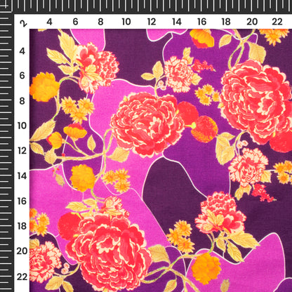 Springtime Splendor: Floral Digital Print Cotton Cambric Fabric