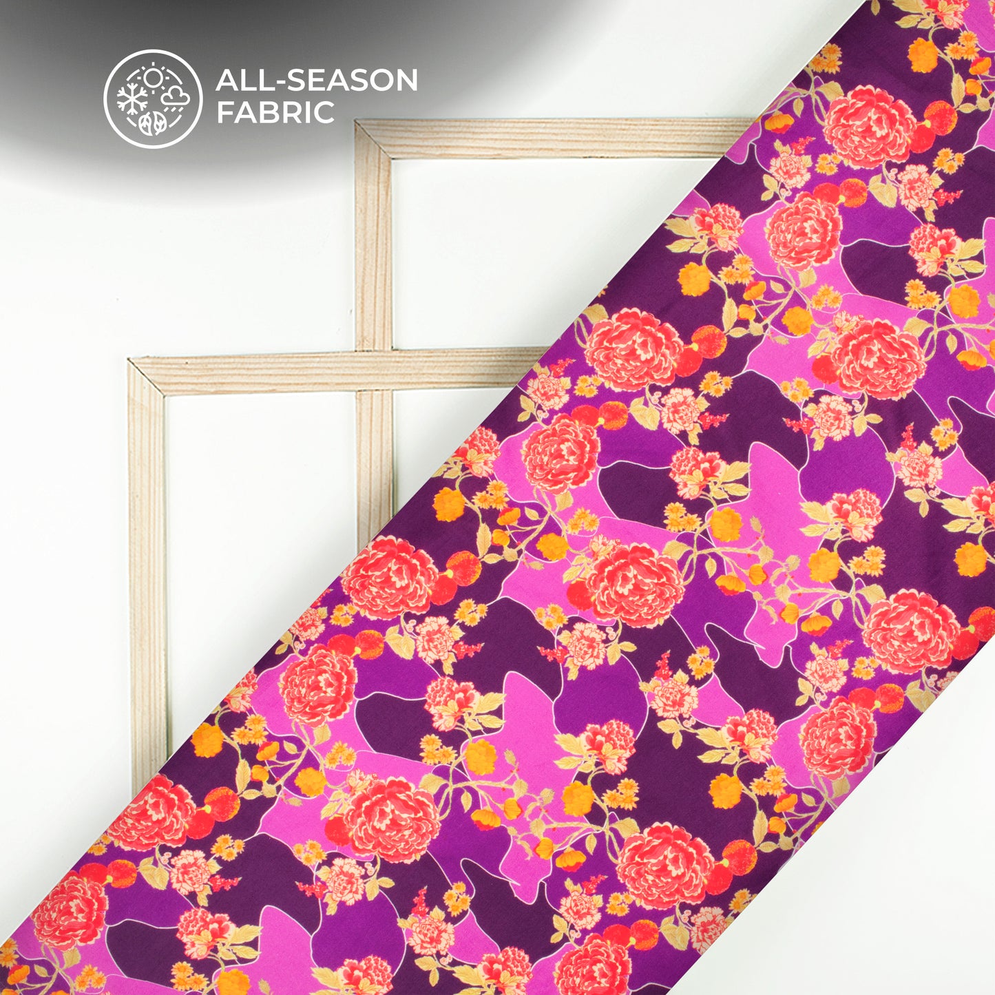 Springtime Splendor: Floral Digital Print Cotton Cambric Fabric