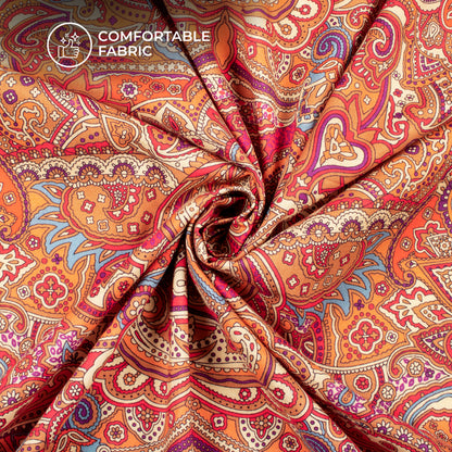 Classic Charm: Traditional Digital Print Cotton Cambric Fabric