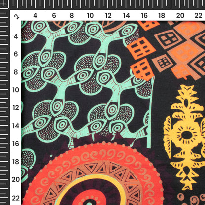 Artistic Flair: Abstract Digital Print Cotton Cambric Fabric