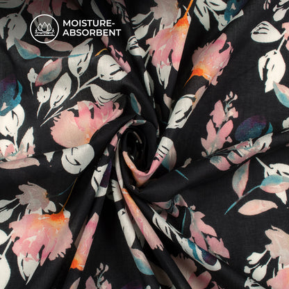 Nature's Charm: Digital Print Pure Cotton Mulmul Fabric