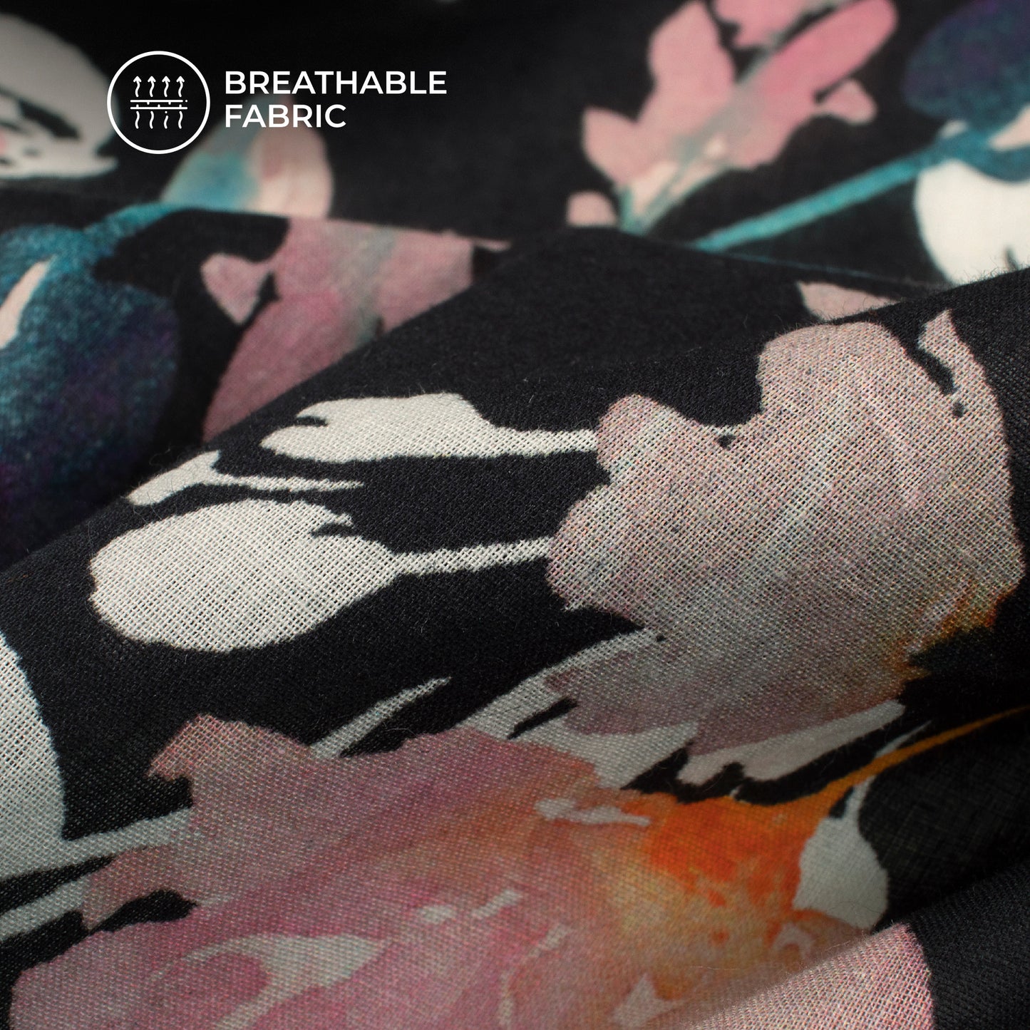 Nature's Charm: Digital Print Pure Cotton Mulmul Fabric