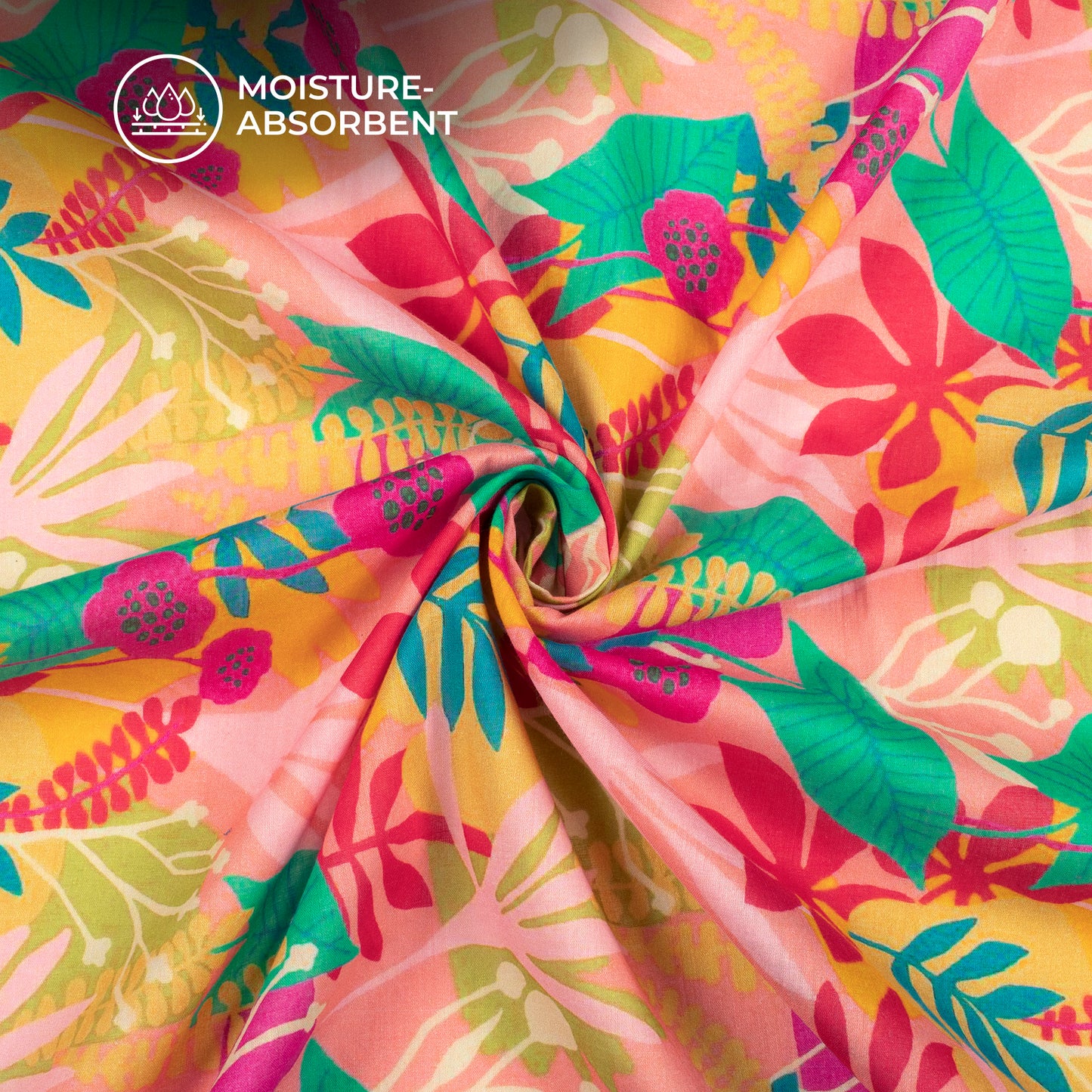Floral Elegance: Sophisticated Digital Print Pure Cotton Mulmul Fabric