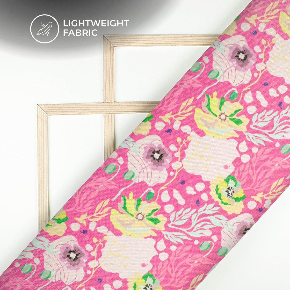 Blooming Beauties: Stylish Floral Digital Print Kota Doria Fabric