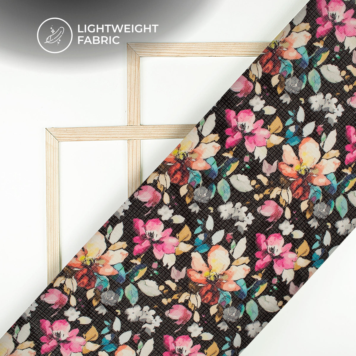 Floral Finesse: Elegant Digital Print Kota Doria Fabric